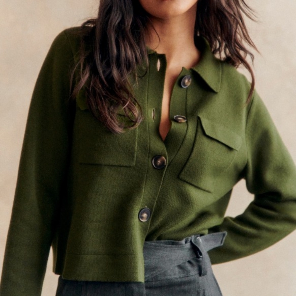 Sezane Olive Green Sweater